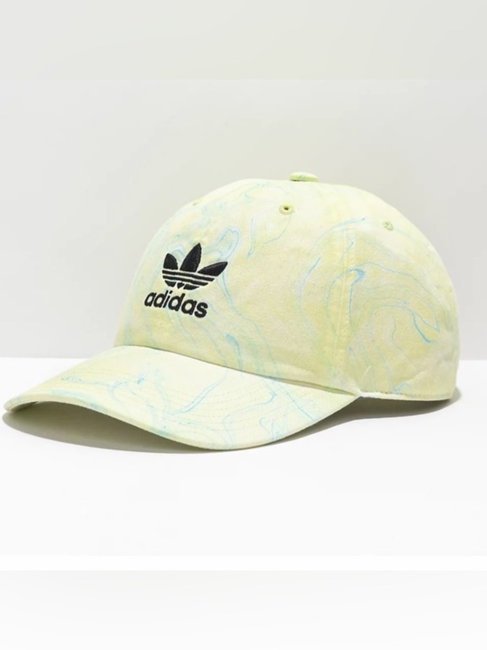 Adidas Originals Yellow Blue Marble Tie-Dye Relaxed Strapback Dat Hat #034